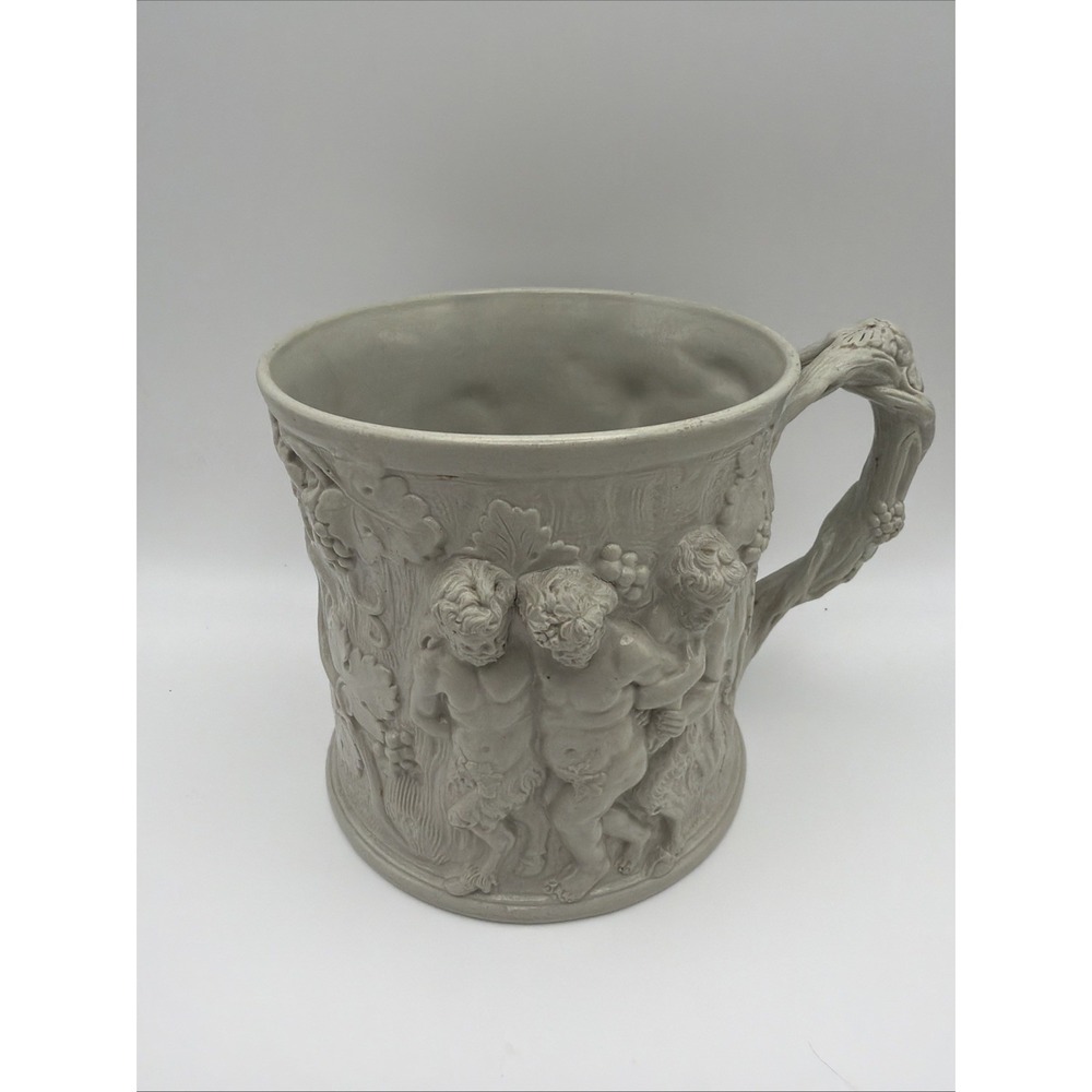 Antique Minton Bacchus Relief Molded Stoneware Mug No.16 Putti Goat